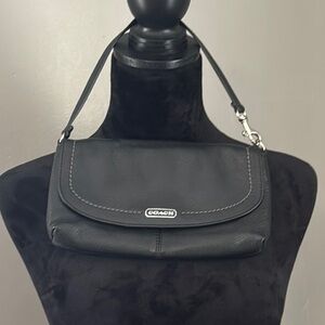 Coach Black Classic Shoulder Bag with Flap Closure